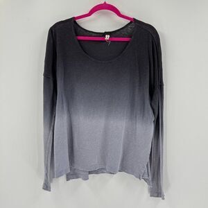 We the Free Ombre Purple Scoop Neck Distressed Long Sleeve Size Medium